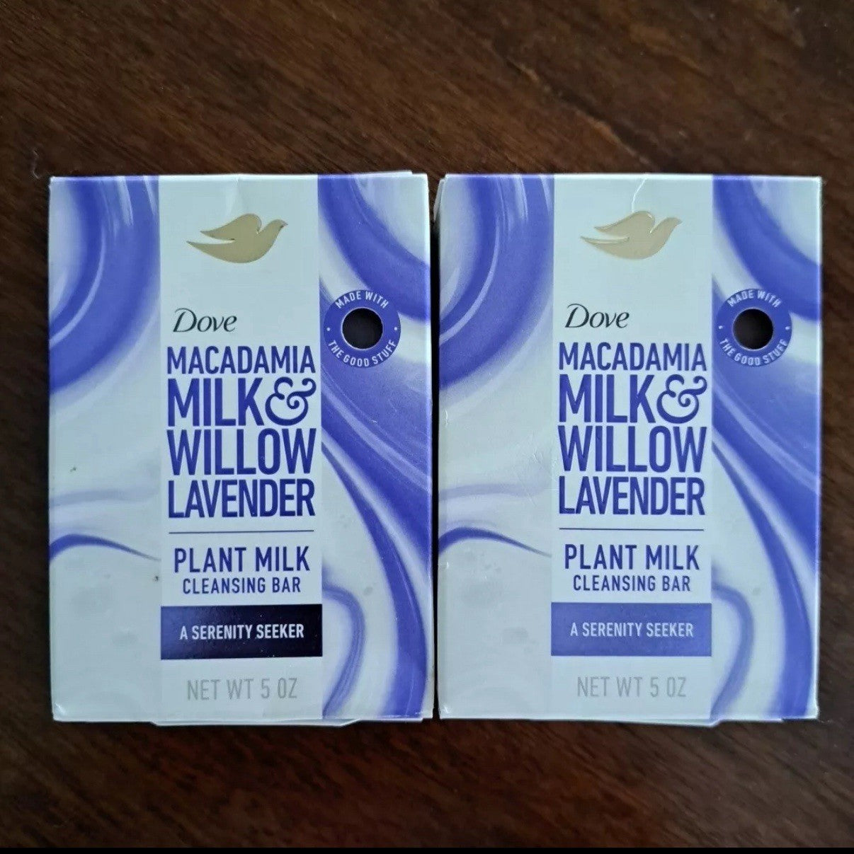 Dove 2pc Lot Macadamia Milk & Willow Lavender Plant Milk Cleansing Bars 5oz (x2)