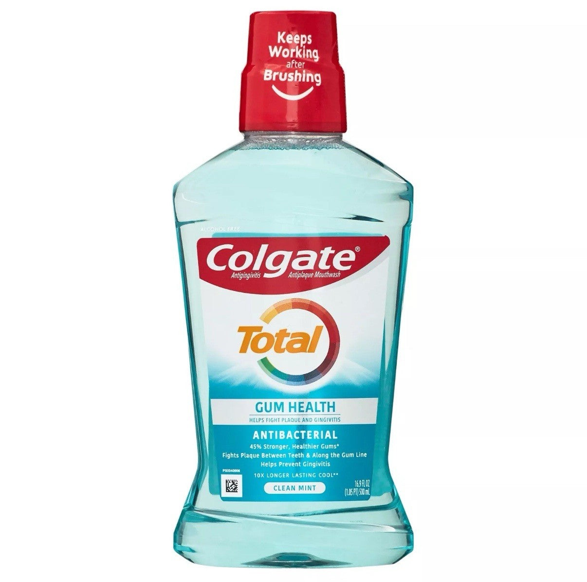Colgate Total Gum Health Alcohol Free Mouthwash, Clean Mint - 500mL, 16.9 Fluid
