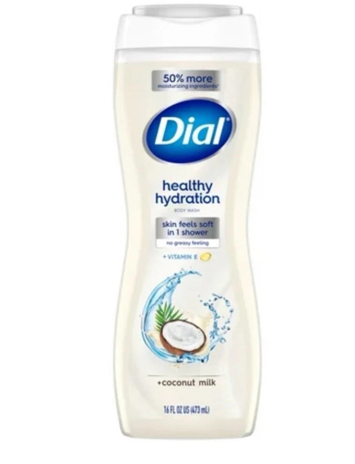 Dial Healthy Hydration Body Wash, Coconut Milk, Vitamin E, Moisturizing, 16 Oz