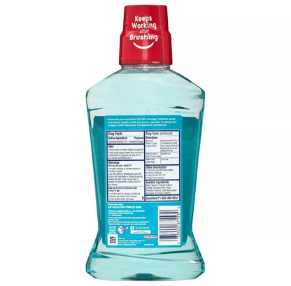 Colgate Total Gum Health Alcohol Free Mouthwash, Clean Mint - 500mL, 16.9 Fluid
