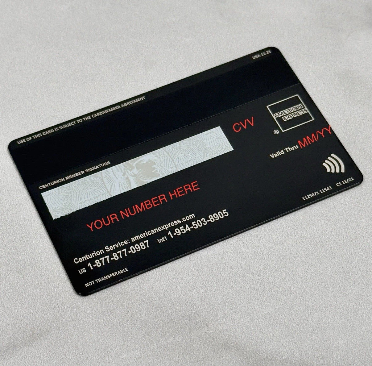 AMX Custom Floral Black Metal Card Design With Small | Big Chip  2024