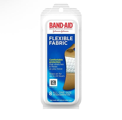 2 Packs Band Aid Flexible Fabric Bandages 8 Count Travel Pack