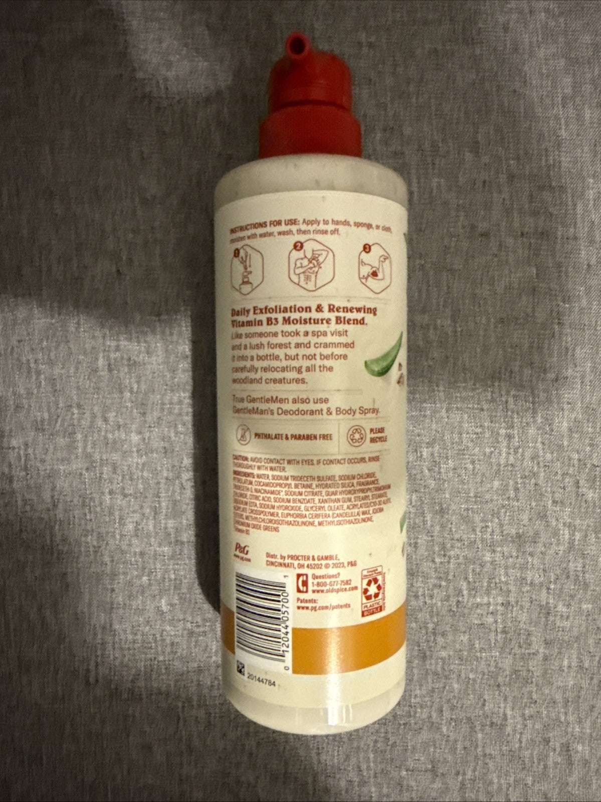Old Spice Gentleman's Blend Exfoliating Men's Body Wash, Cocoa Butter, 18 fl oz