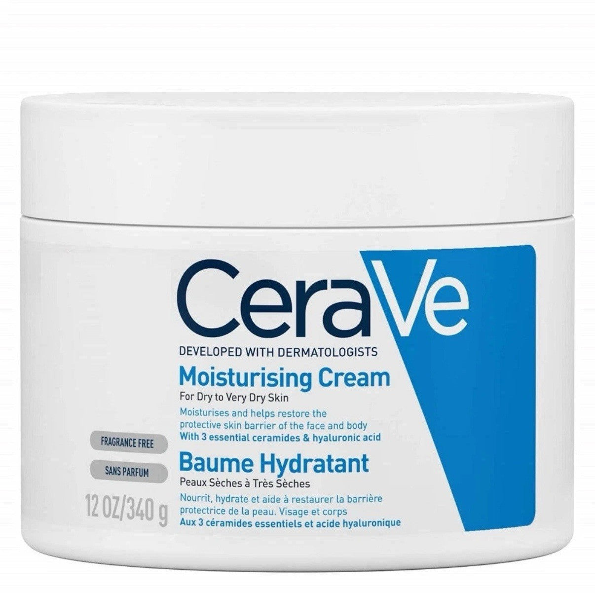CeraVe Moisturizing Cream Jar for Face and Body for Normal to Dry Skin, 120z