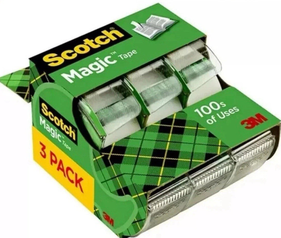 3 ROLLS Scotch Magic Tape 3105 3/4" x 300" Total 900" ONE 3-pack