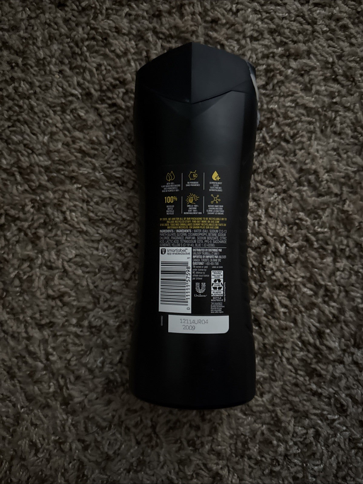 Axe Black Refreshing Daily Use Men's Body Wash, Frozen Pear & Cedarwood, 16 oz