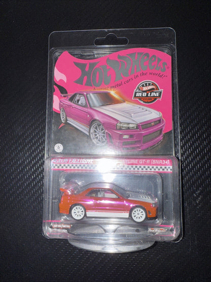 Hot Wheels Red Line Club Exclusive Pink Nissan Skyline GT-R (BNR34) RLC