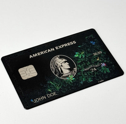 AMX Custom Floral Black Metal Card Design With Small | Big Chip  2024