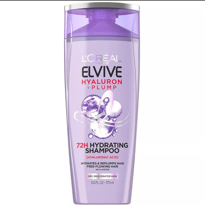 L'Oreal Paris Elvive Hyaluron Plump 72H Hydrating Shampoo , 12.6 Fl Oz