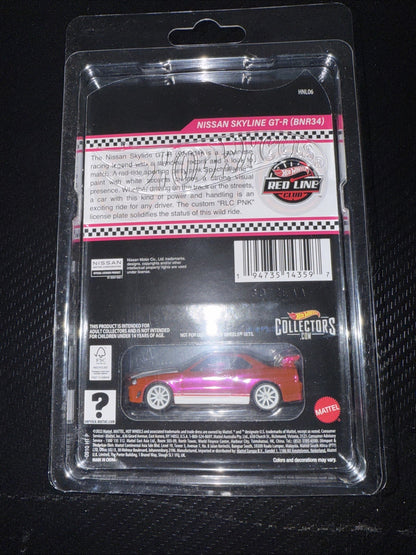Hot Wheels Red Line Club Exclusive Pink Nissan Skyline GT-R (BNR34) RLC