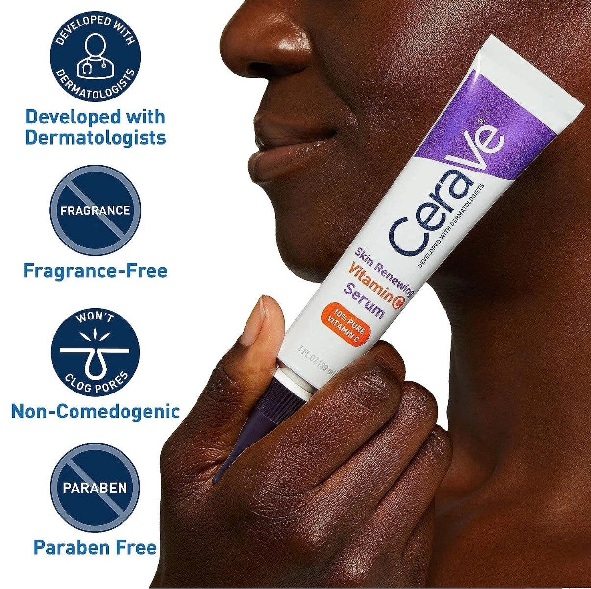 CeraVe Skin Renewing Vitamin C Serum with Hyaluronic Acid 1 FL OZ (30 ml)